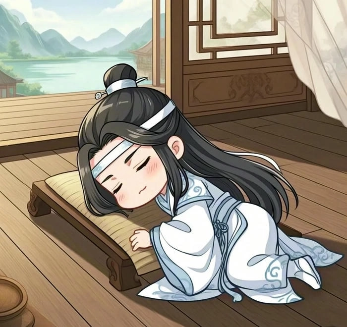 Ảnh Lam Trạm chibi mặc bạch y