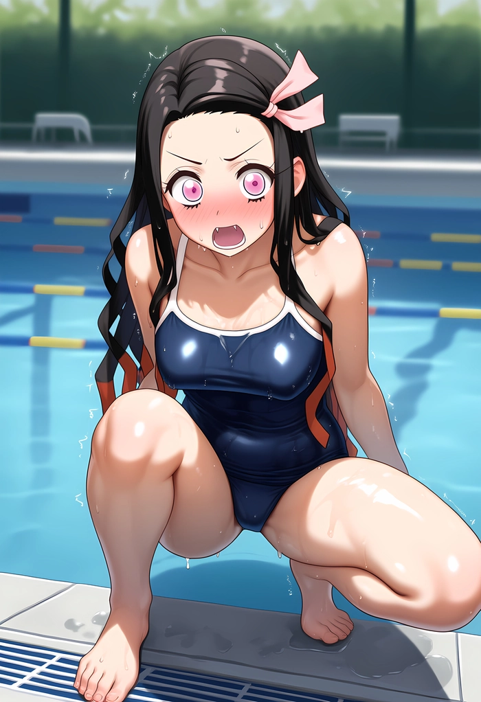 Ảnh Nezuko sexy với swimsuit