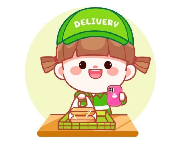 Ảnh Shipper giao đồ ăn chibi