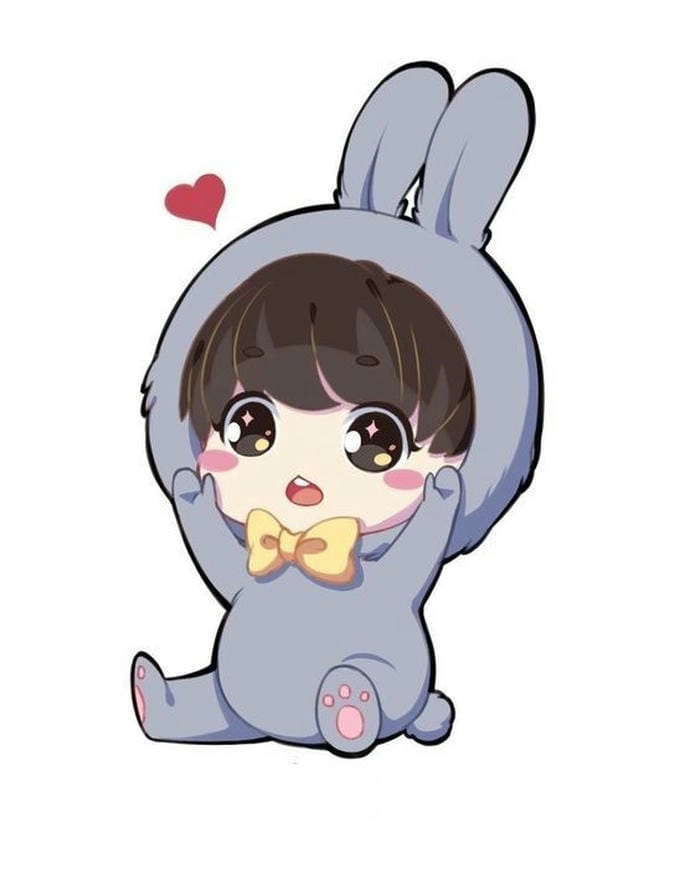 Ảnh chibi Jungkook với thỏ Bunny