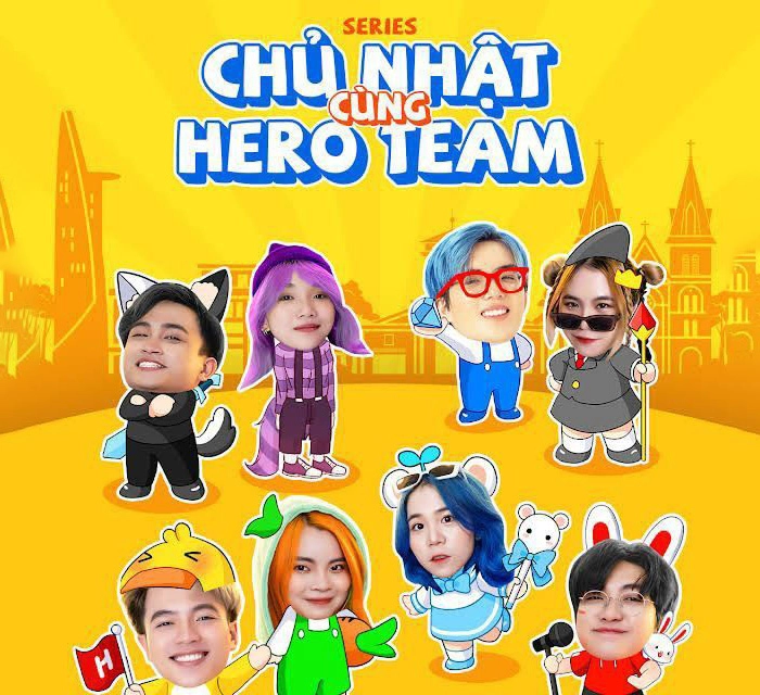 Ảnh chibi của Hero Team cực kỳ nổi bật