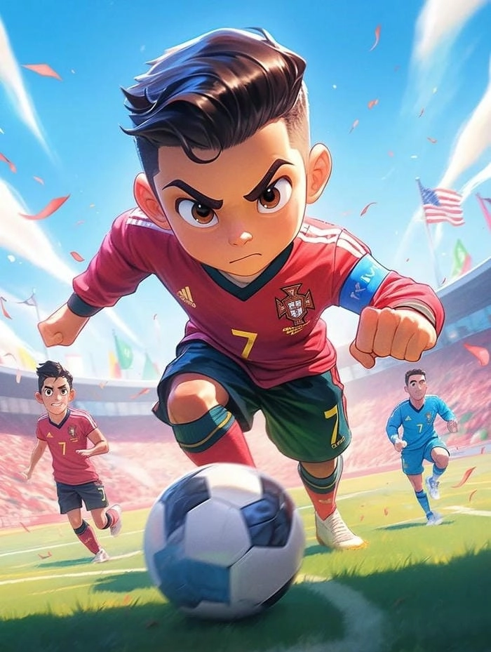 Ảnh hoạt hình Ronaldo chibi