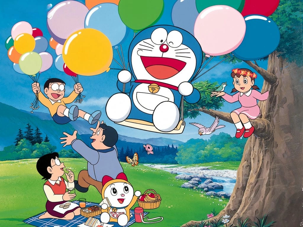 Ảnh nền Doremon cute phù hợp desktop