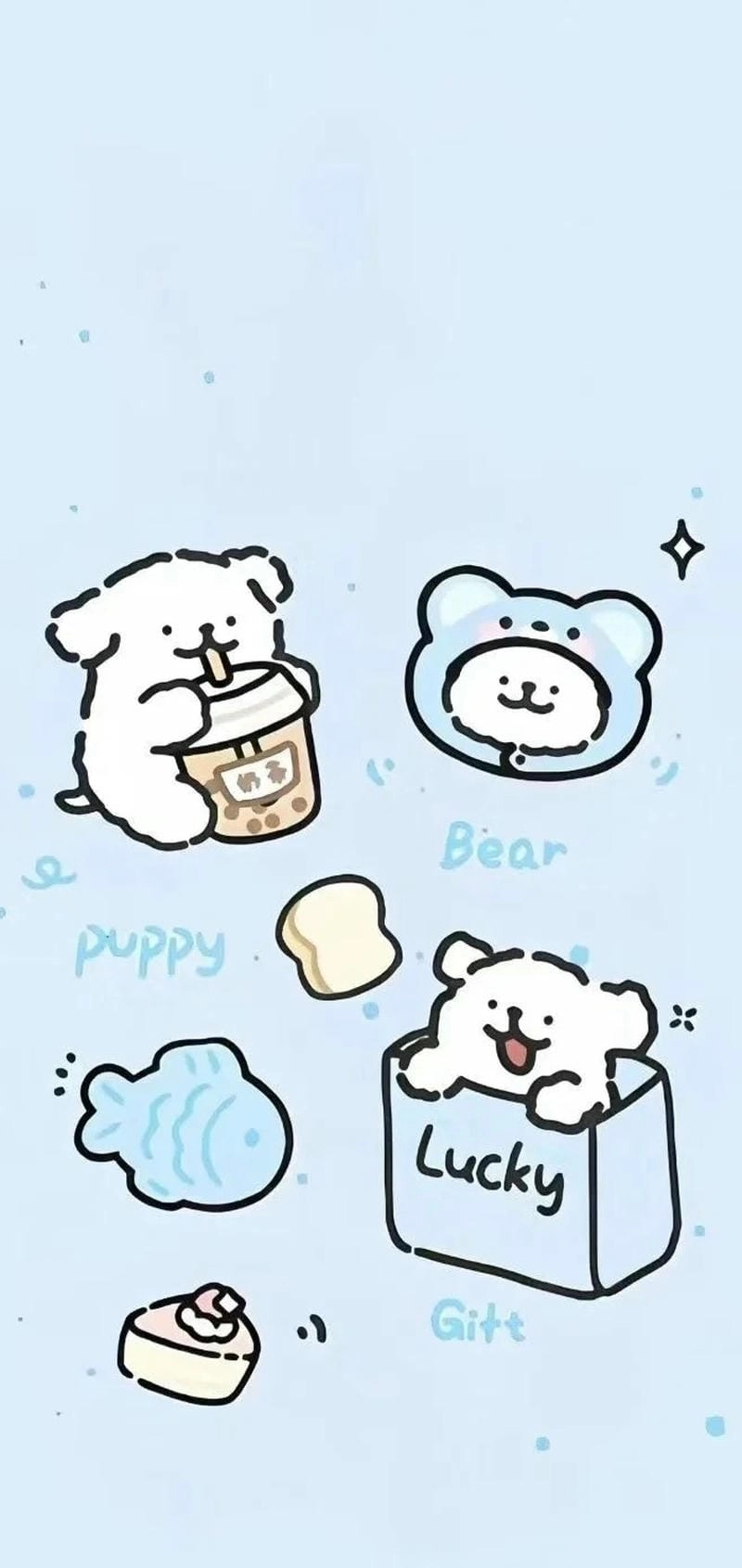 Ảnh nền xanh dương pastel cute