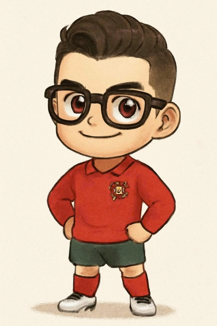 Hình CR7 chibi mặc áo Bồ Đào Nha