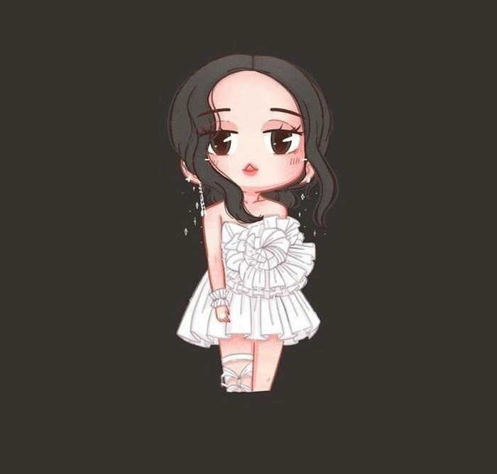Hình Jisoo chibi cute chuẩn idol Hàn