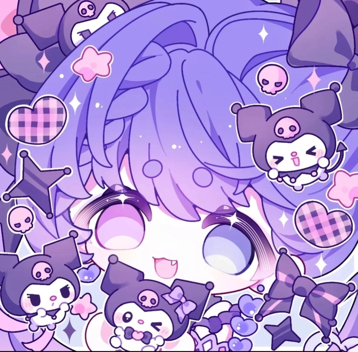 Hình Kuromi cute cùng hiệu ứng lấp lánh