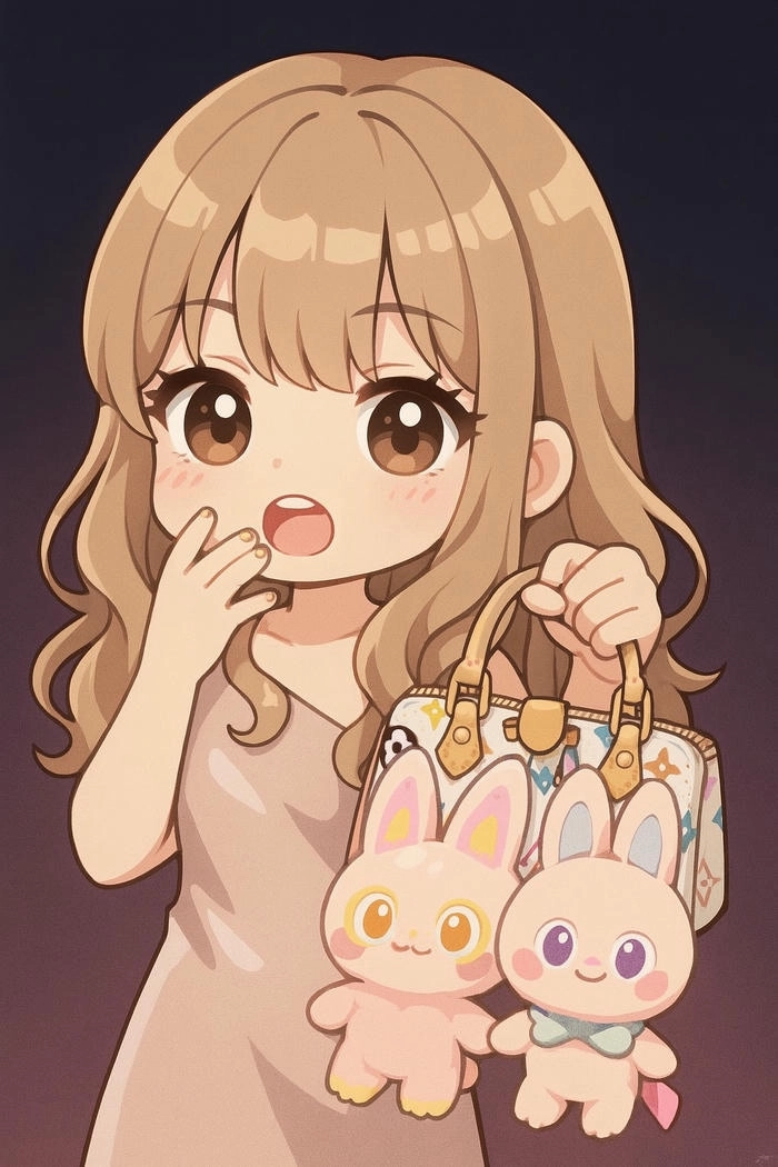Hình Lisa BLACKPINK chibi cute đơn giản