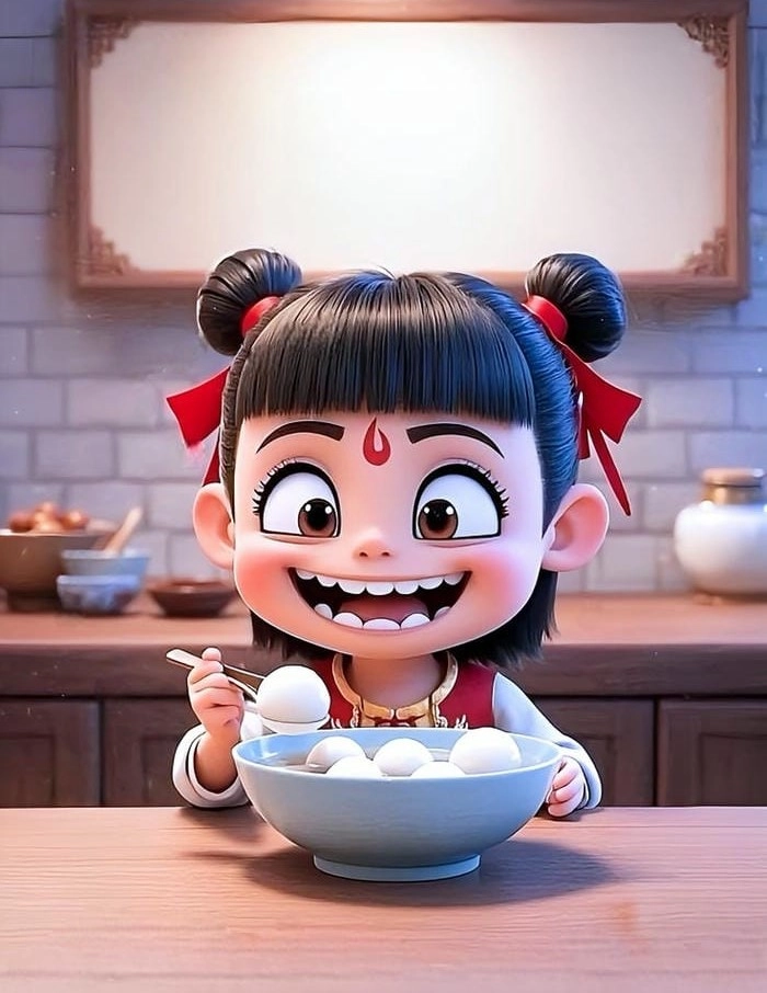 Hình Na Tra cute phong cách chibi