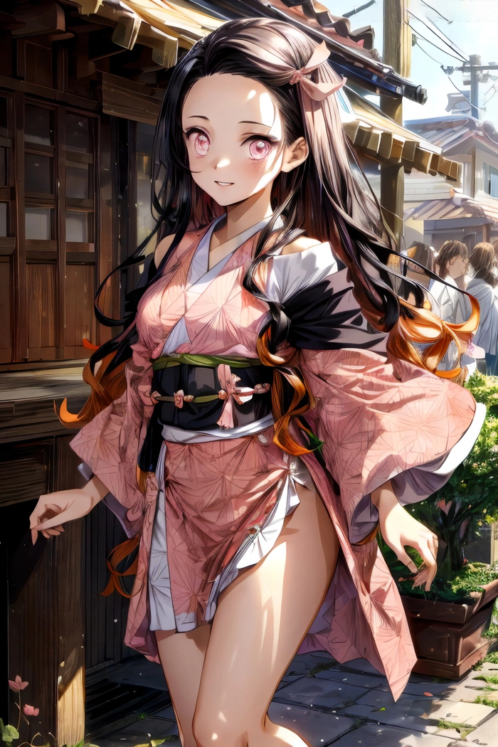 Hình Nezuko bikini phong cách anime mùa hè