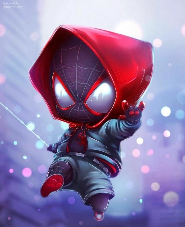 Hình Spider Man chibi cho fan Marvel