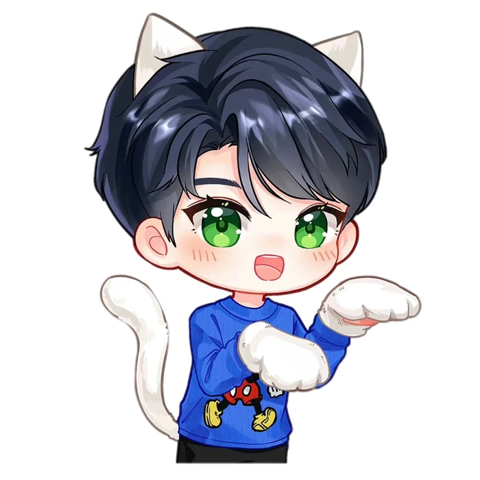 Hình Vương Nhất Bác chibi tạo dáng cực cool