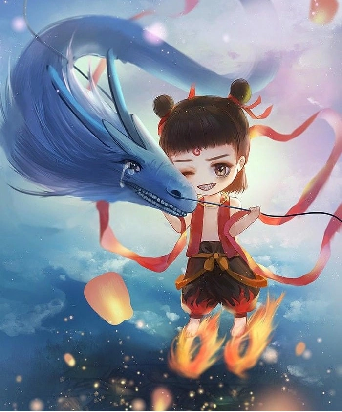 Hình ảnh Na Tra chibi hành động