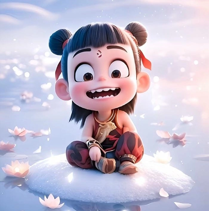 Hình ảnh Na Tra chibi với đôi mắt to tròn