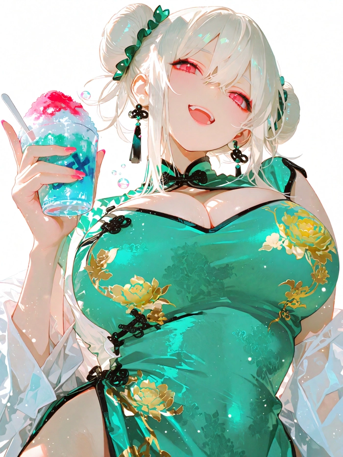 Hình ảnh anime con gái cute với sườn xám