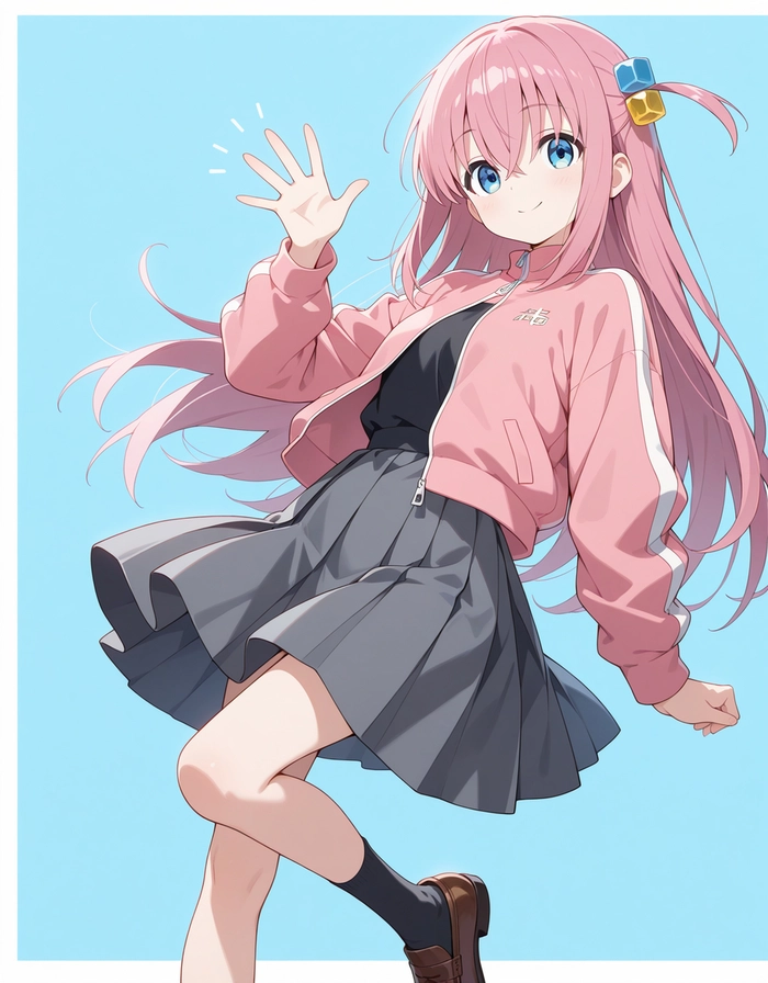 Hình ảnh anime girl cute tóc dài nhẹ nhàng