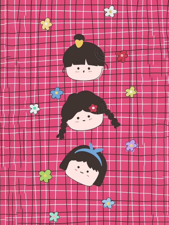 Hình nền 3 người bạn thân cute vui nhộn