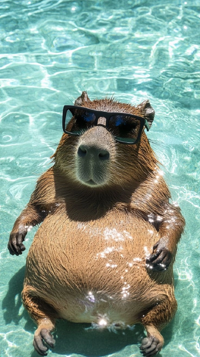 Hình nền Capybara cute vô tri cực chill