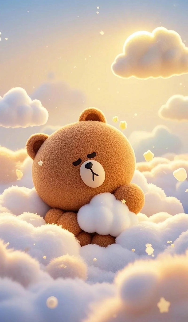 Hình nền Gấu Nâu cute đơn giản