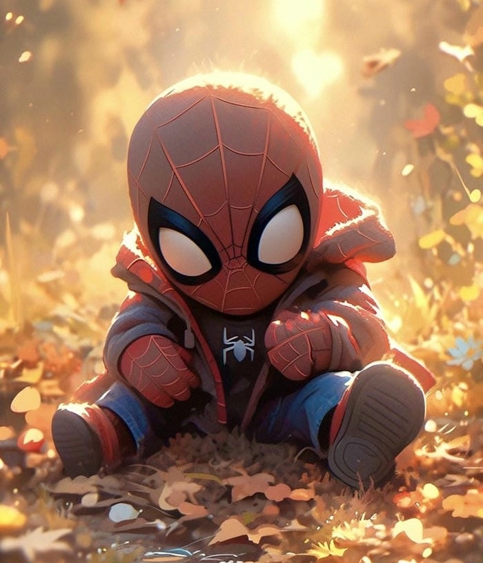 Hình nền Người Nhện chibi ngộ nghĩnh