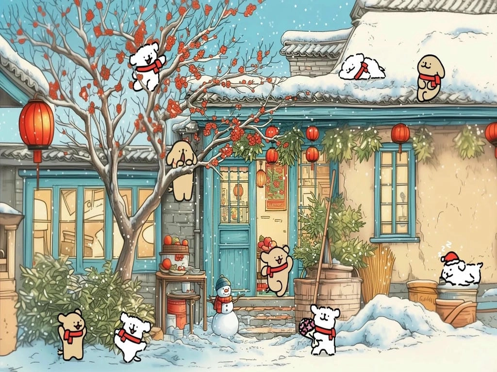 Hình nền Tết 3D cute trên desktop