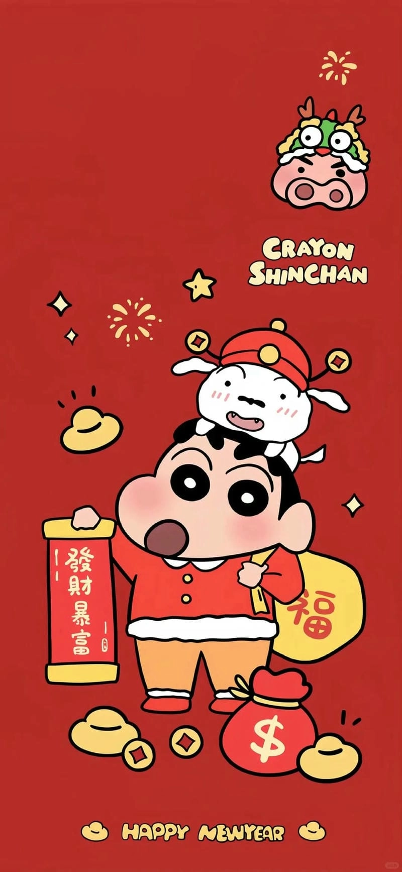 Hình nền Tết anime cute cho smartphone