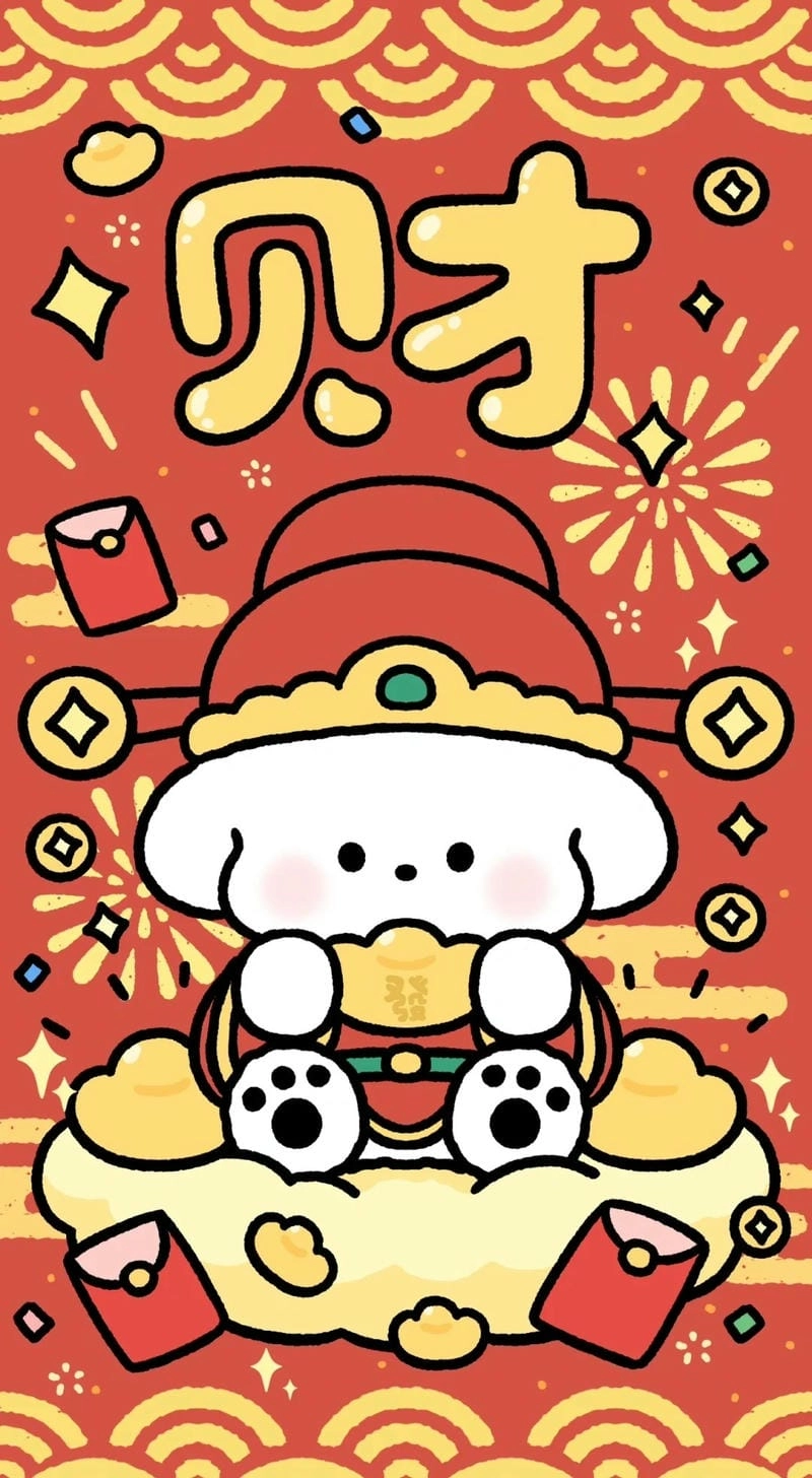 Hình nền Tết cute kiểu Hàn