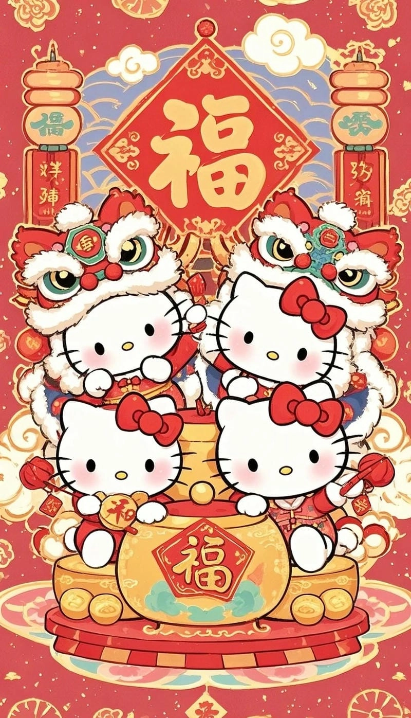 Hình nền avatar Tết cute cho iPhone