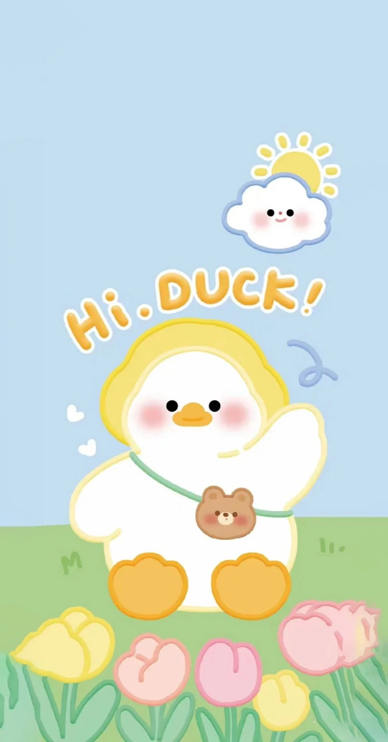 Hình nền con vịt cute dễ thương cho điện thoại