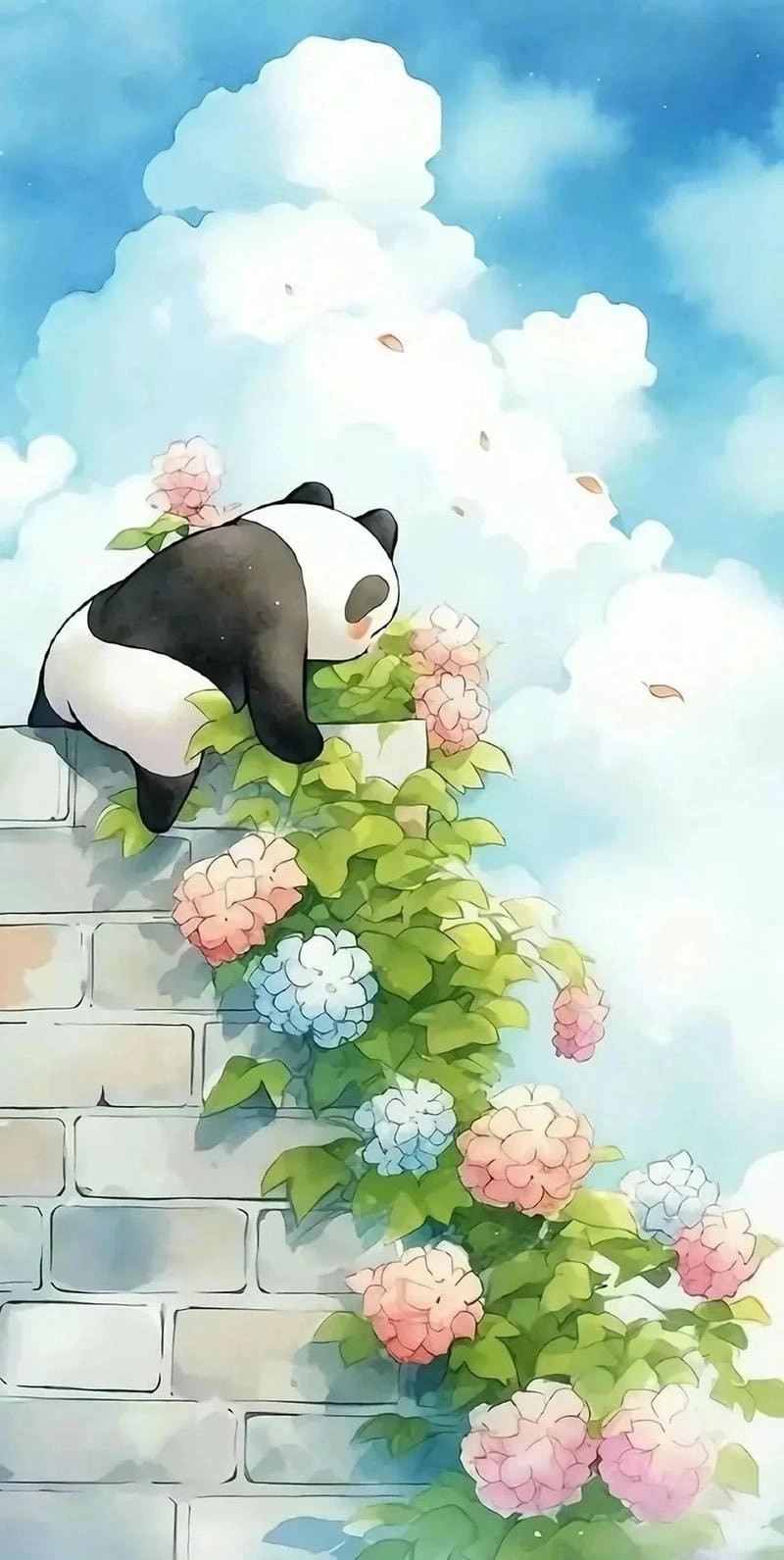 Hình nền cute Gấu Trúc pastel dễ thương