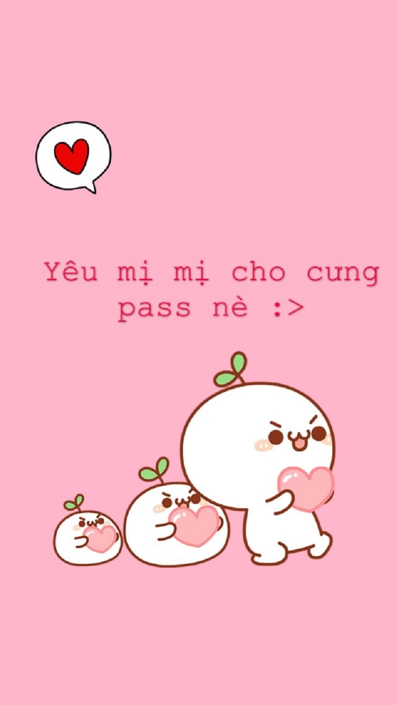 Hình nền cute có chữ màu hồng