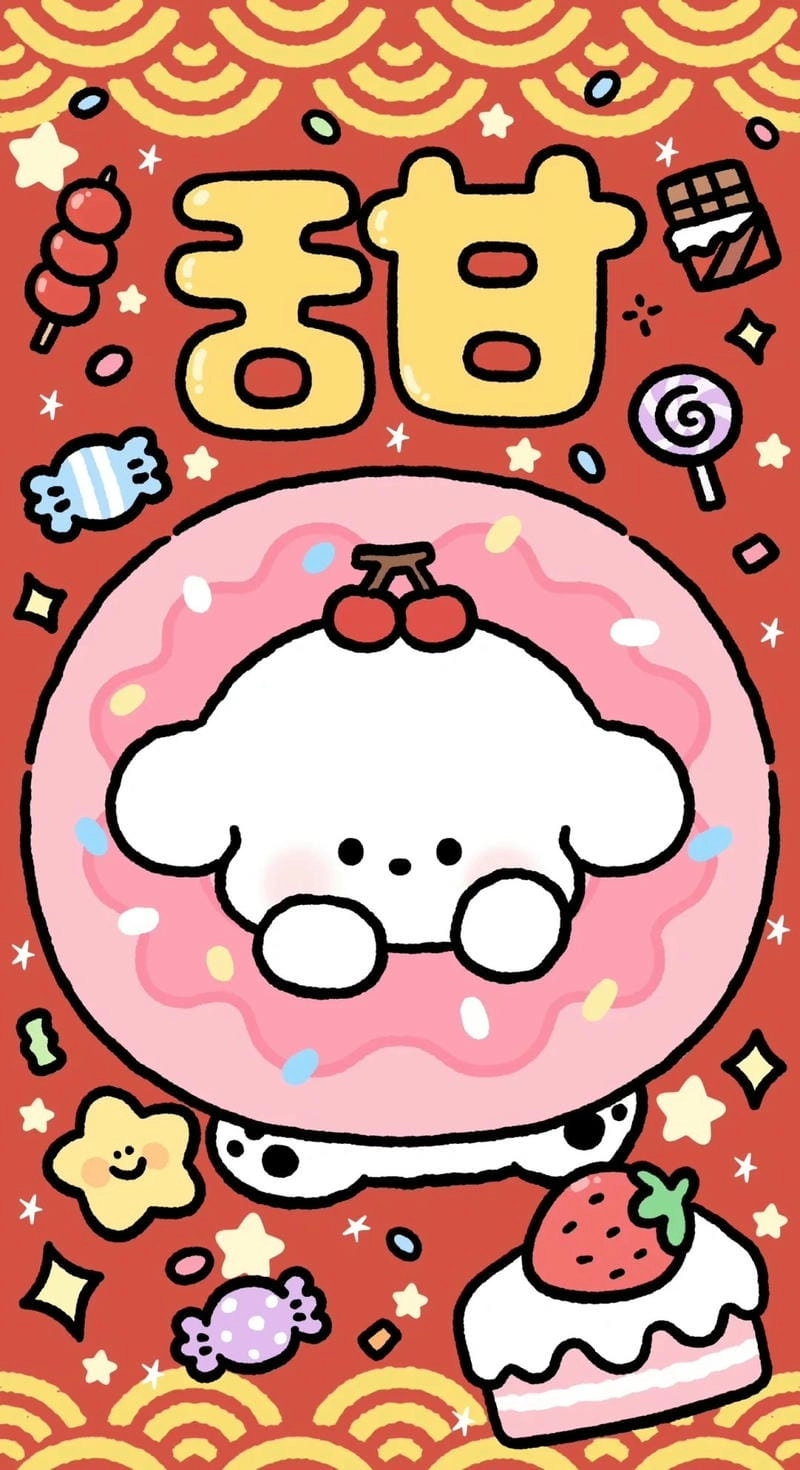 Hình nền điện thoại Tết phong cách cute