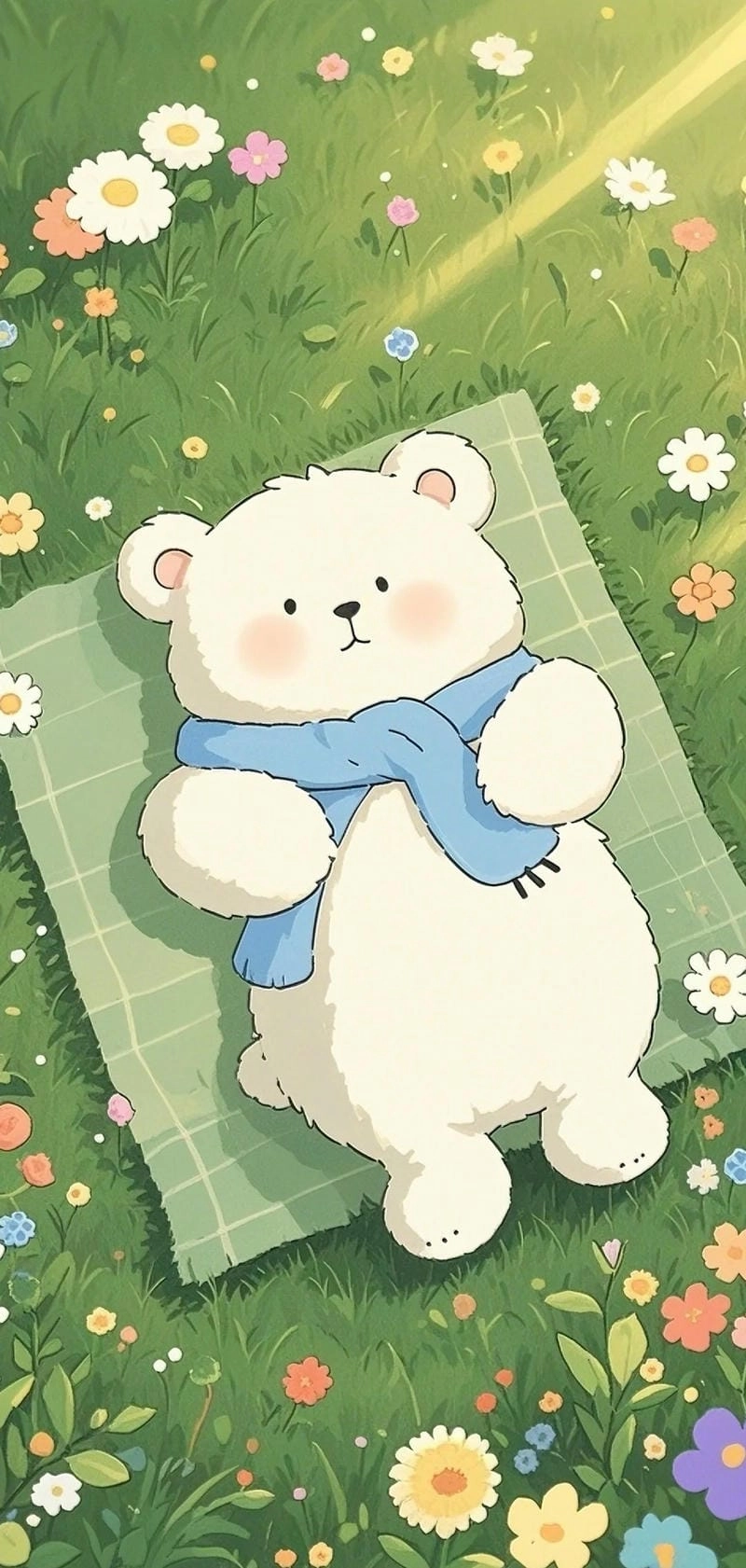 Hình nền điện thoại cute gấu trắng