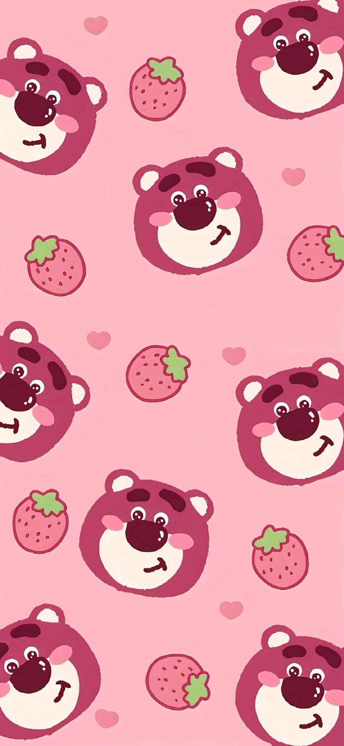 Hình nền điện thoại gấu Dâu cute hút mắt