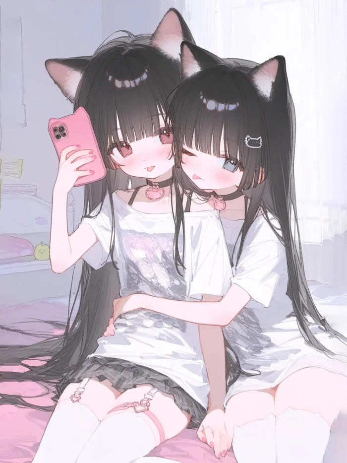 Hình nền đôi bạn thân cute hoạt hình