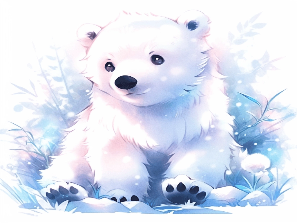 Hình nền gấu trắng cute chất lượng cao