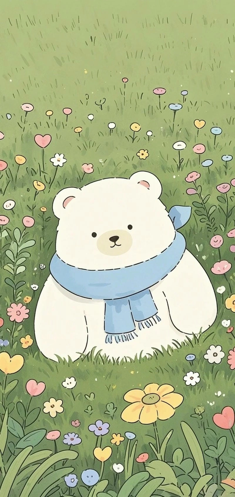 Hình nền gấu trắng cute cho điện thoại