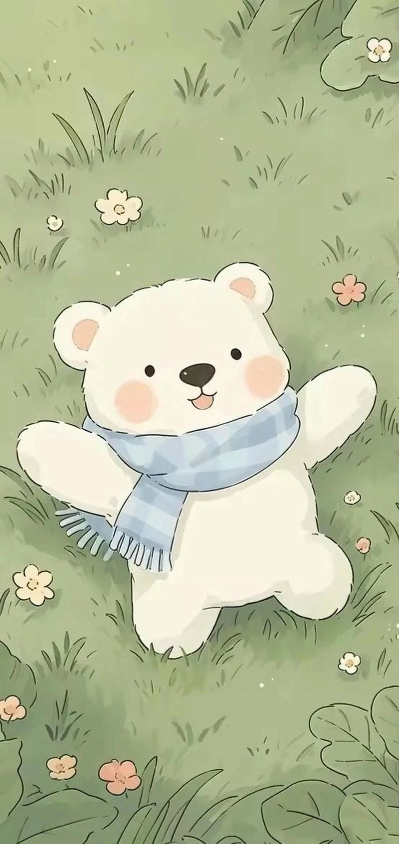 Hình nền gấu trắng dễ thương cho điện thoại