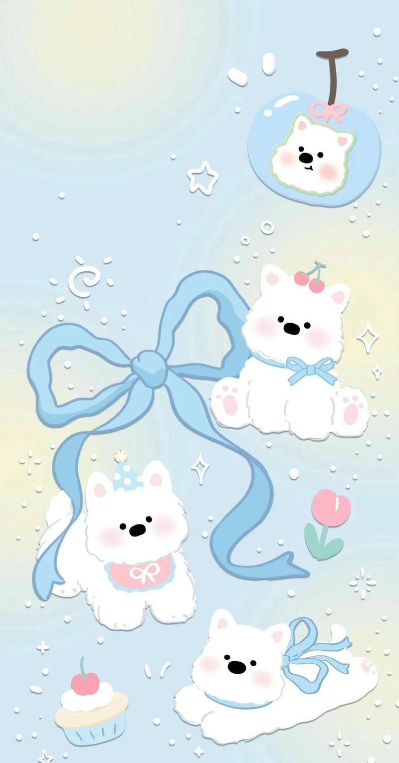 Hình nền ipad cute xanh dương