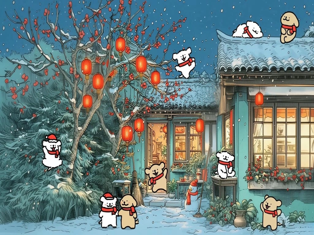 Hình nền máy tính Tết dễ thương sinh động