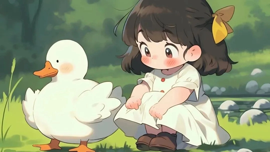 Hình nền máy tính con vịt cute dễ thương