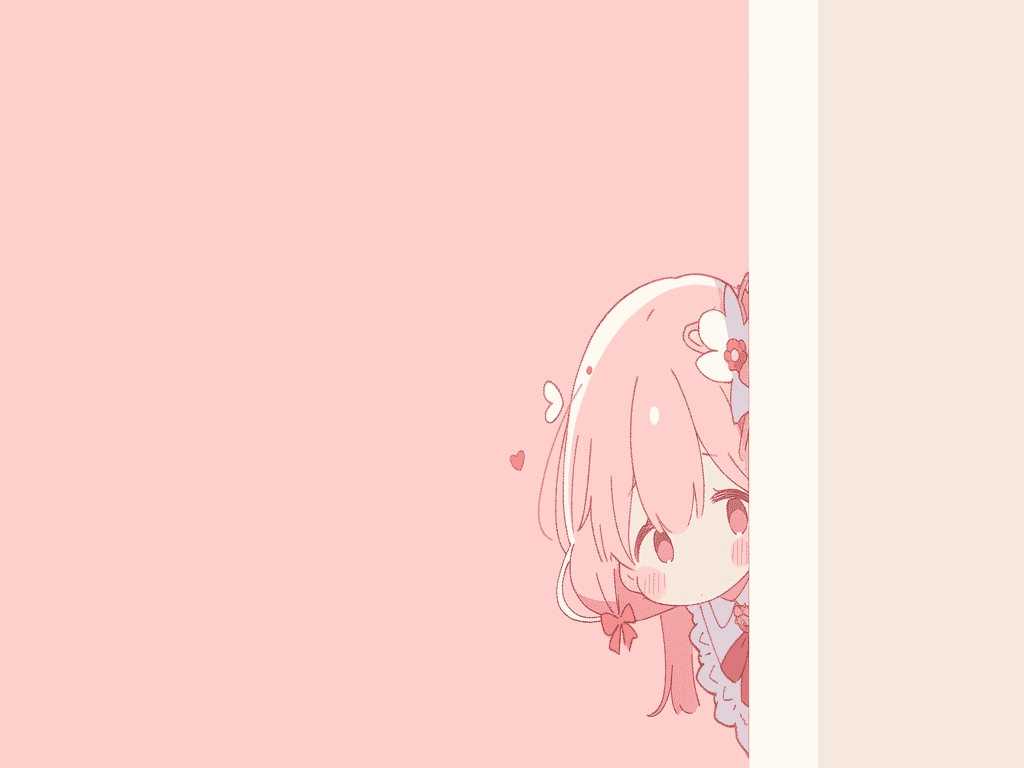 Hình nền máy tính cute màu hồng anime