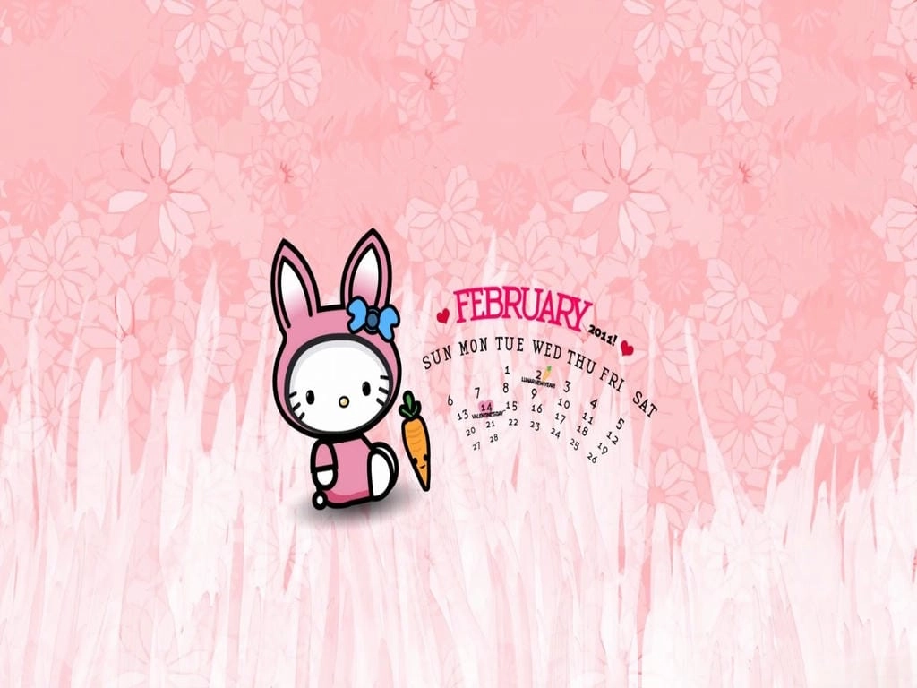 Hình nền máy tính màu hồng pastel chibi