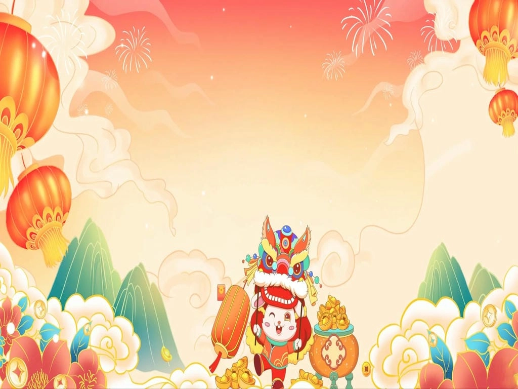 Hình nền máy tính pháo hoa Tết cute