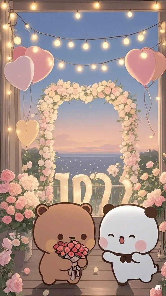 Hình nền máy tính tình yêu cute ấm áp