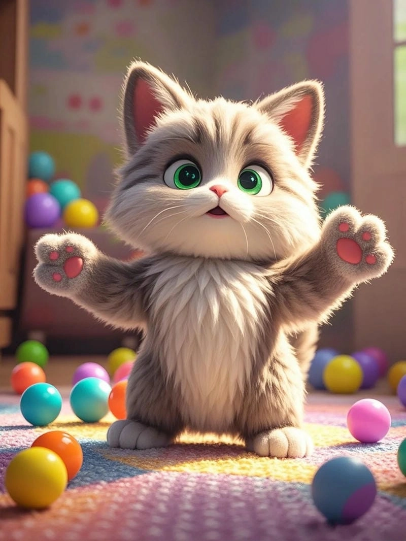 Hình nền mèo chibi cute cho điện thoại