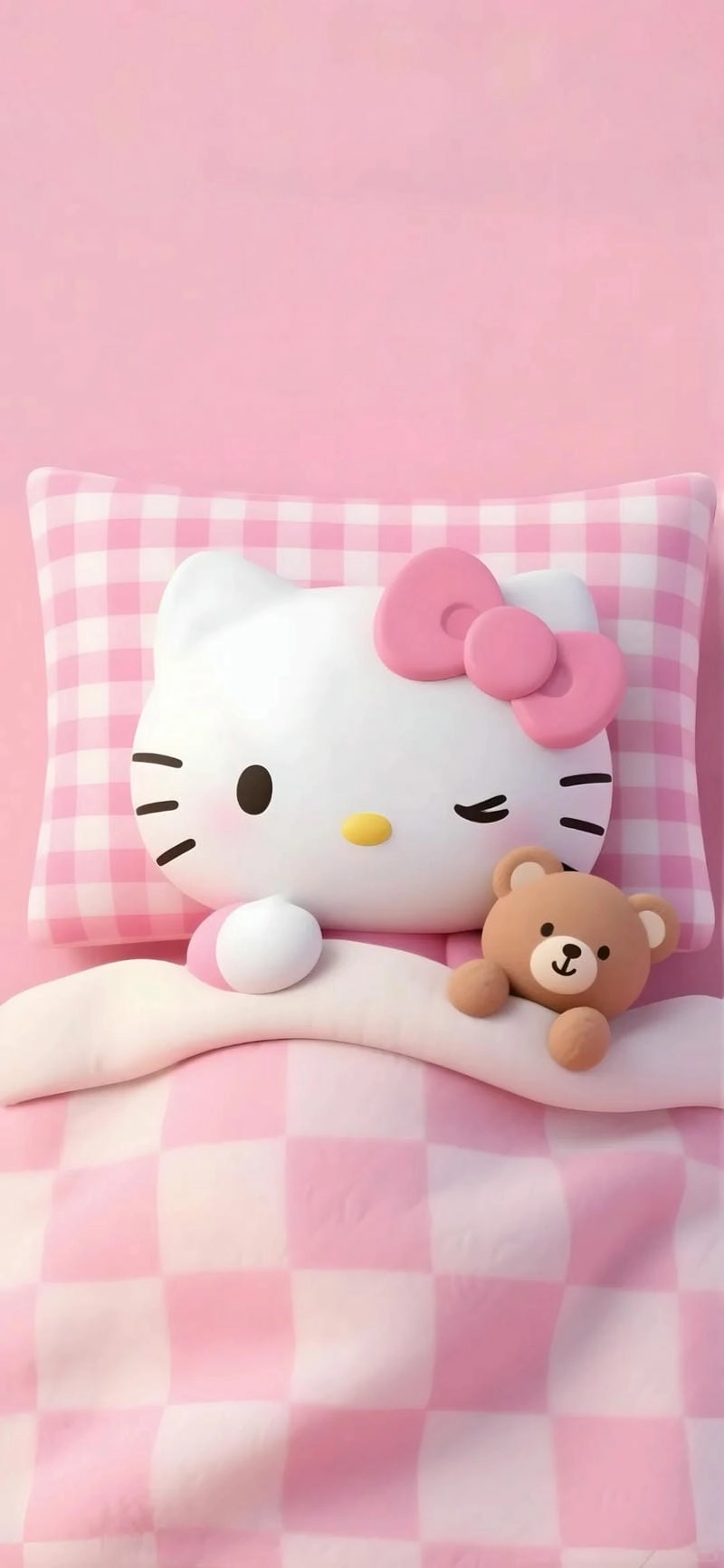 Hình nền mèo cute màu hồng điện thoại