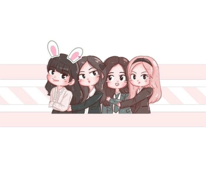 Hình nền nhóm BlackPink chibi phong cách