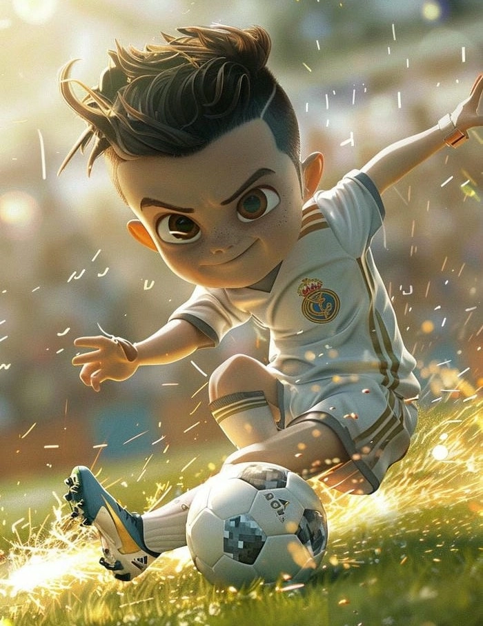Ronaldo chibi cute phiên bản sân cỏ