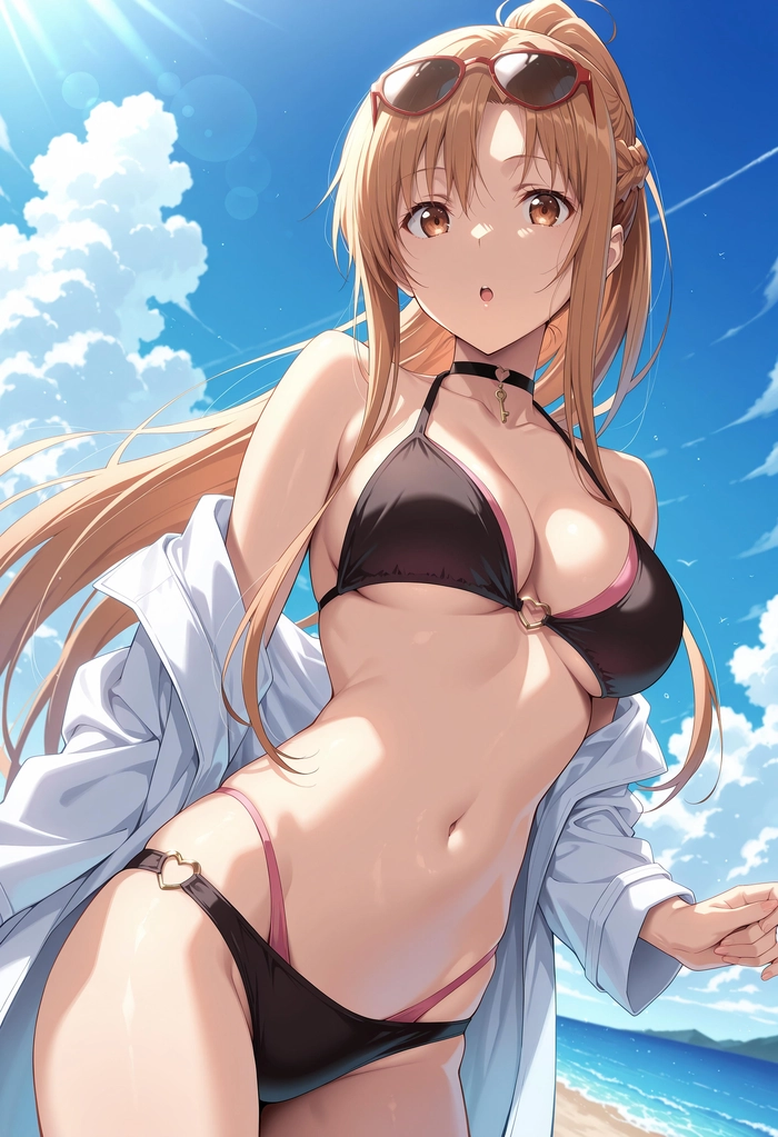 Ảnh Asuna diện bikini đen ấn tượng
